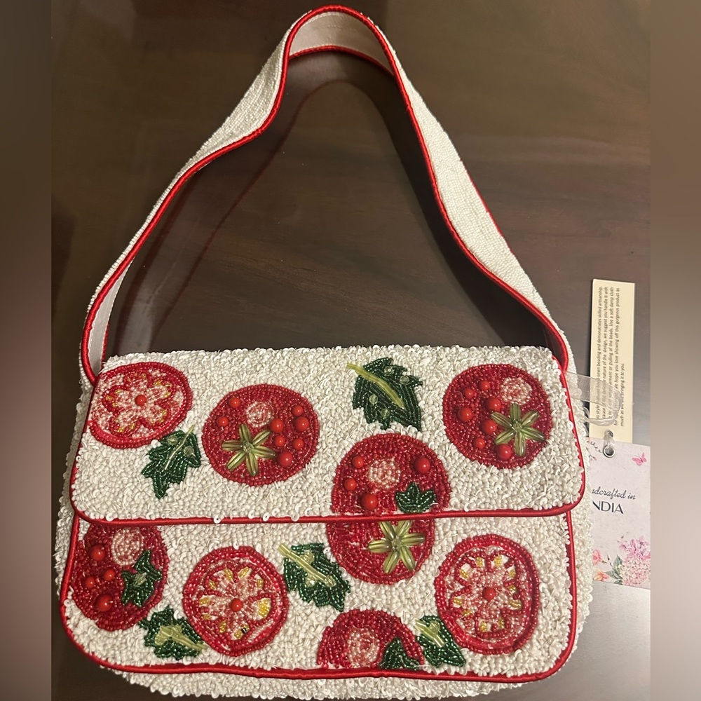 *Viral *Hard to Find *Sold out Everywhere beaded Tomato Design Shoulder Bag